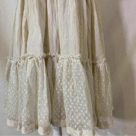 Free people // nwt sand lace tiered mini dress size small - Picture 4 of 8